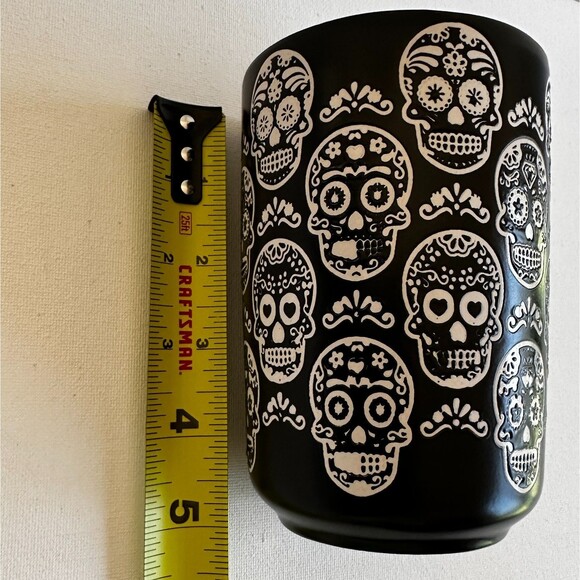 Better Living Mug Skull Skeleton Halloween Black Ceramic 16oz New - Picture 4 of 7